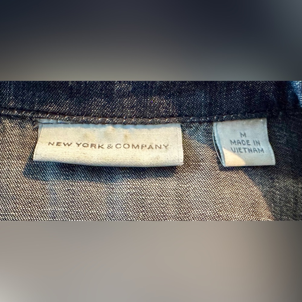 New York & Company Indigo Denim Romper - Picture 2 of 7